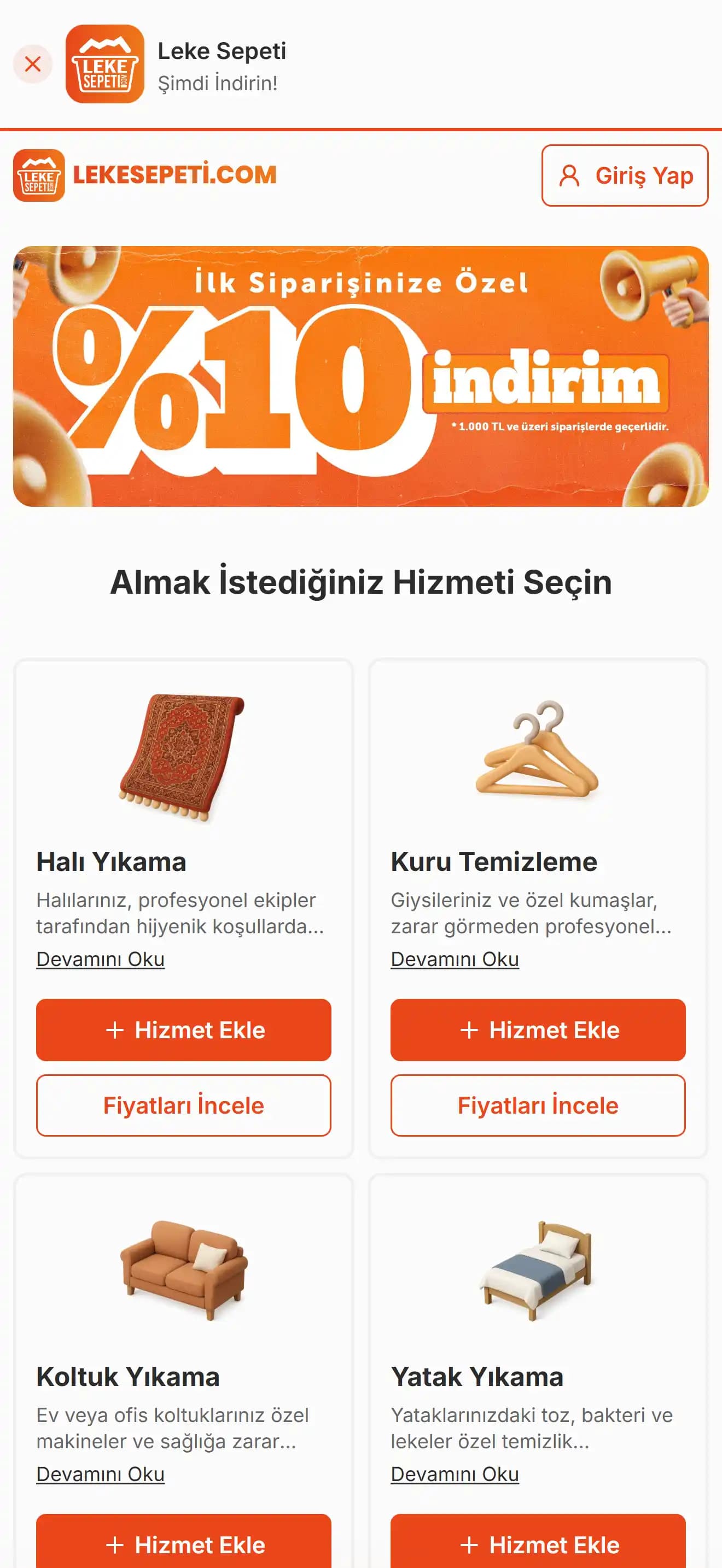 Leke Sepeti ekran görüntüsü
